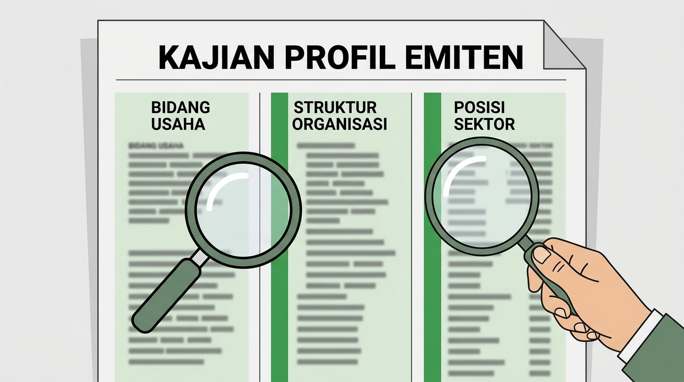 Lembar profil emiten dengan kolom data perusahaan